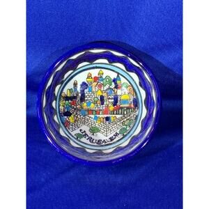 Small Ceramic Jerusalem Bowl Hand Painted